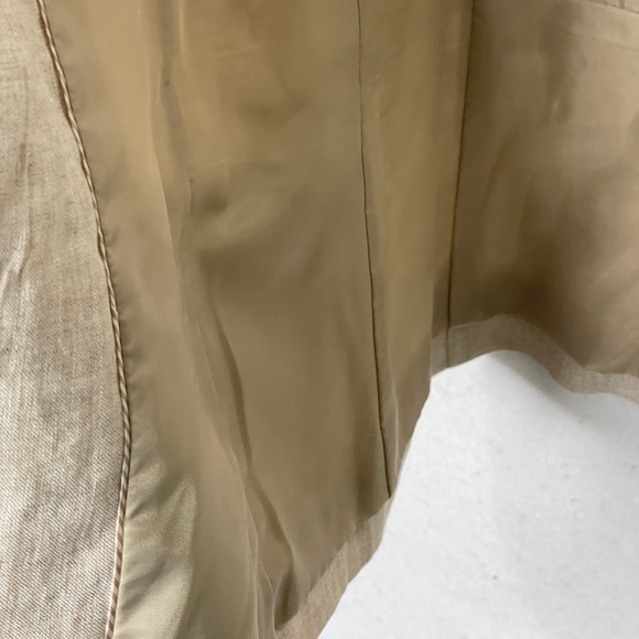 Talbots Open Front Beige Linen Lined Blazer with Pockets - Picture 4 of 6
